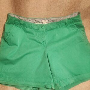 Crown & Ivy Kelly Green Women's Cuffed Bermuda Shorts Plus Size 18W Cotton Blend